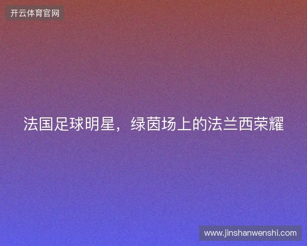 法国足球明星，绿茵场上的法兰西荣耀